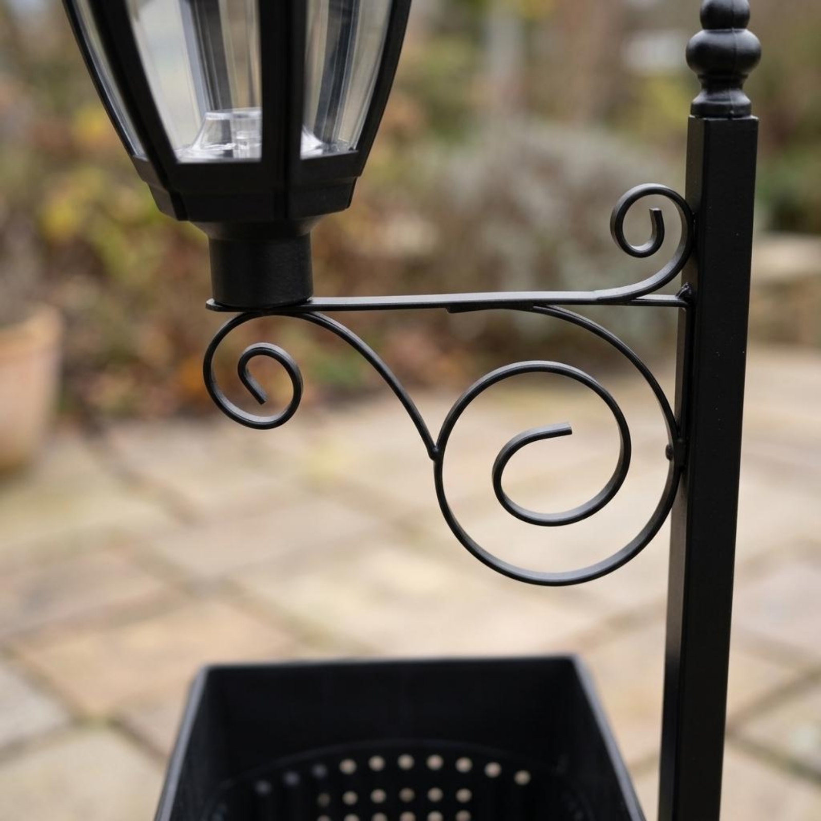Outdoor Lighting Ground - Solar Flower Pot Light Wrought Iron