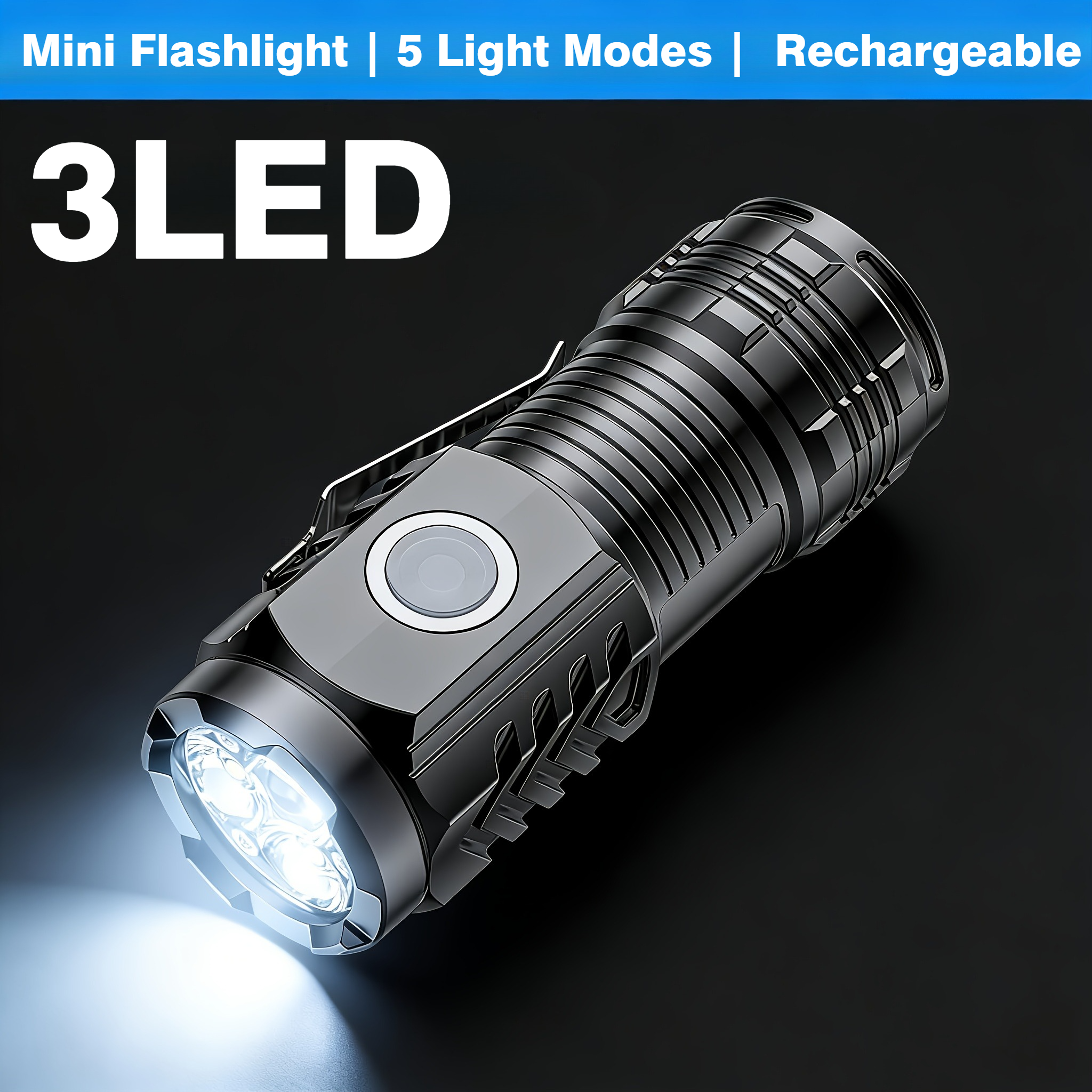 Outdoor Lighting Beacon - Portable Mini 3 LED Handheld Flashlight