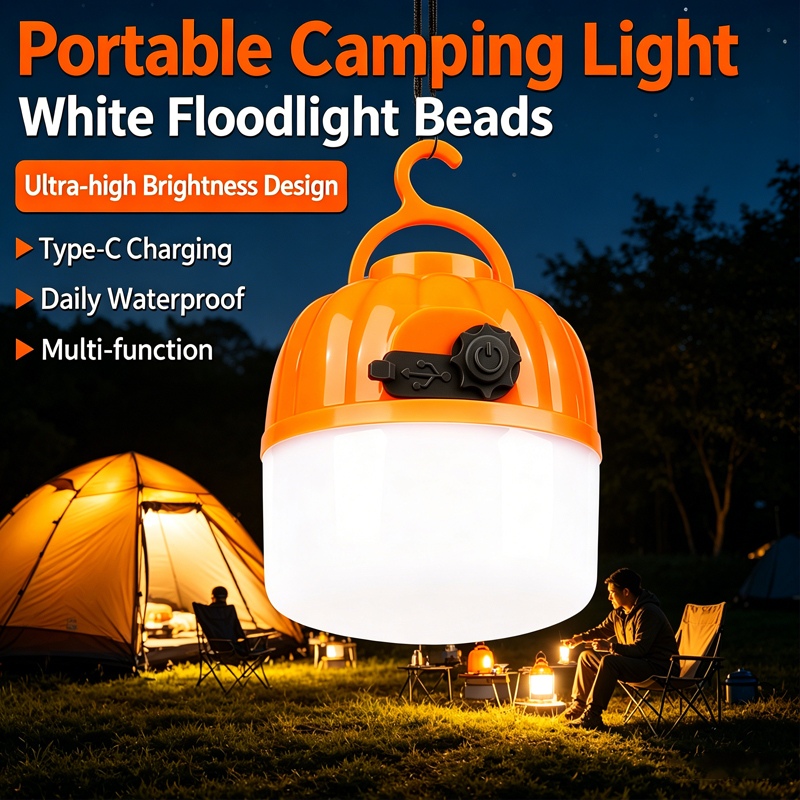 Outdoor Lighting Beacon - Mini Portable LED Pumpkin Bulb 6500K