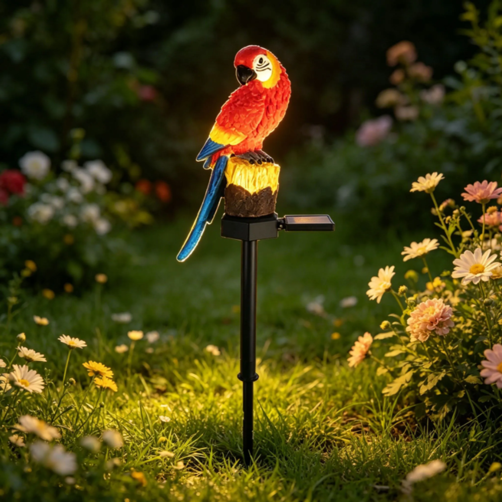 Outdoor Lighting Led Fixtures - Solar Resin Parrot Decorative Light, Outdoor