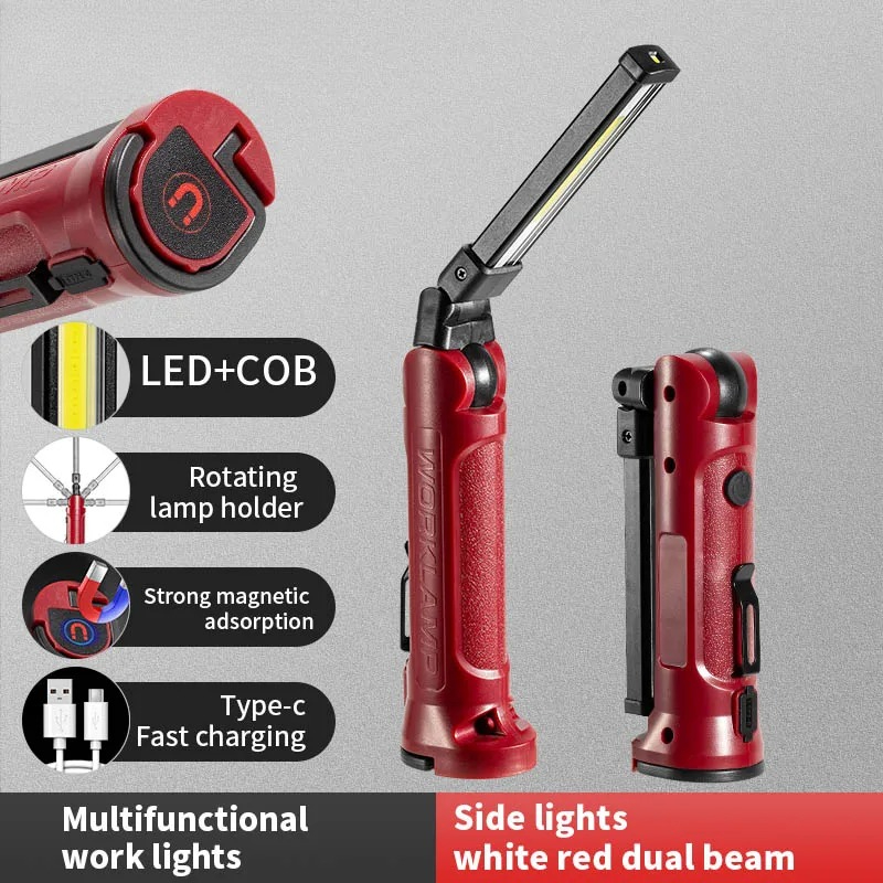 Outdoor Lighting Beacon - COB LED Work Light Rechargeable Folding