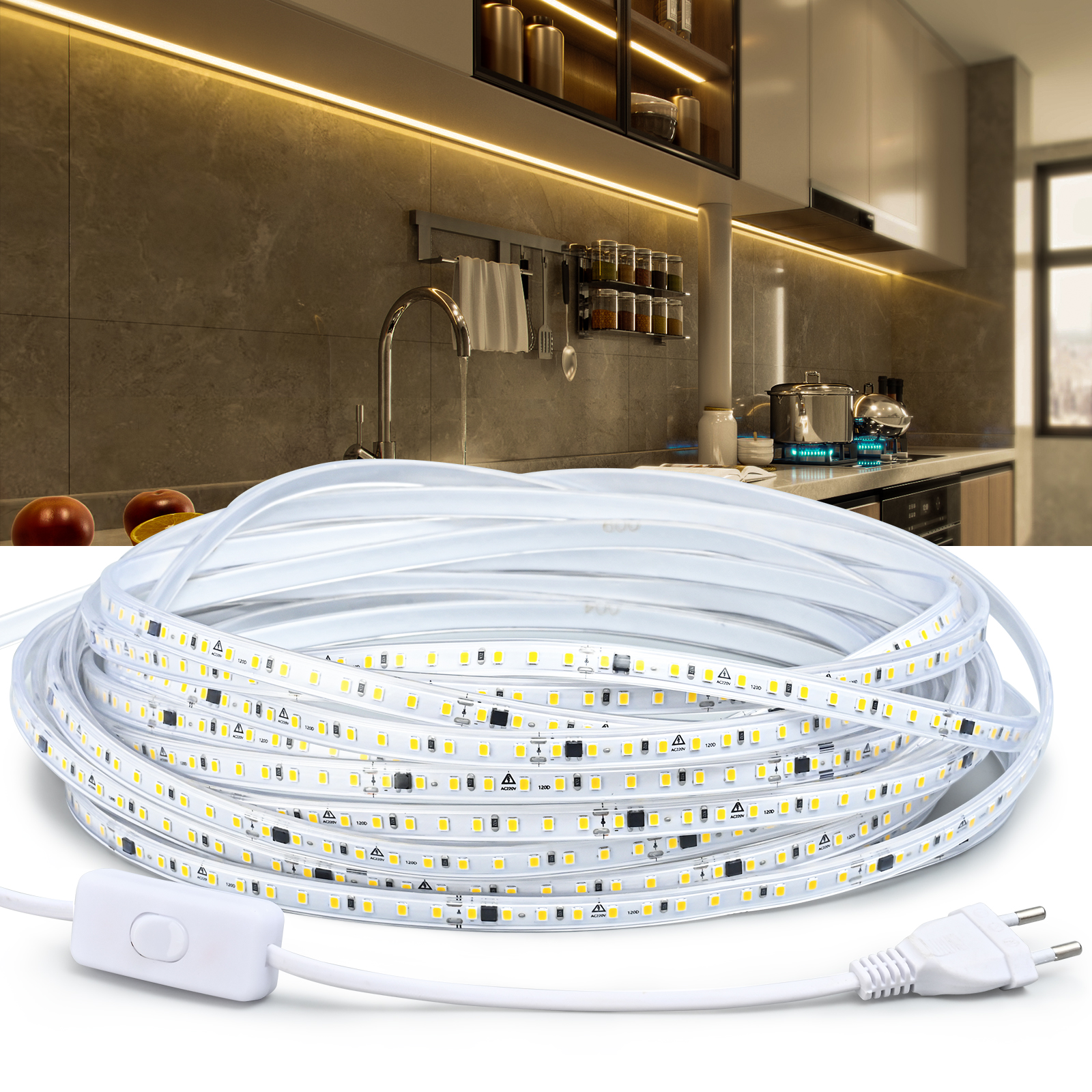 Outdoor Lighting Restaurant - 220V Waterproof LED Strip Light High