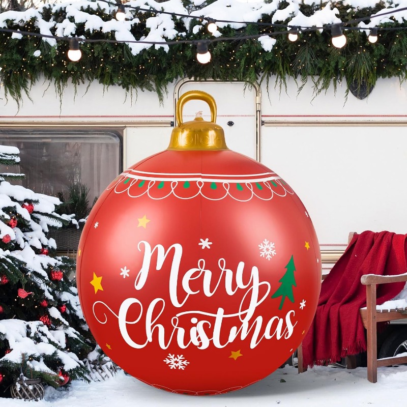 Xmas Outdoor Lighting Decorations - 60cm Outdoor Christmas Inflatable Decorated Ball