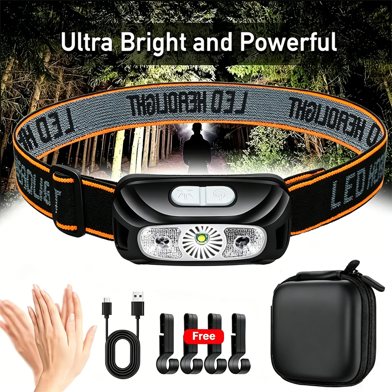 Outdoor Lighting Globes - Strong Light Headlamp Portable LED Sensor