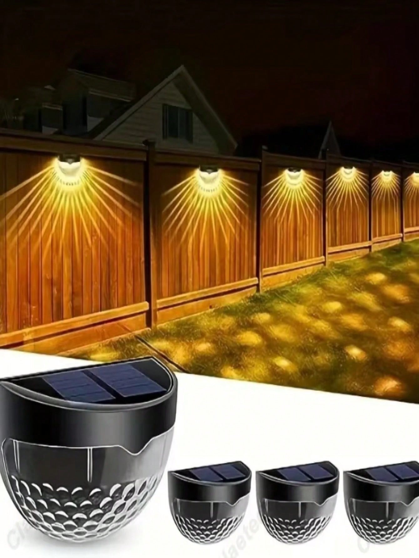Outdoor Lighting Wall Mount - 8Pcs Waterproof Solar LED Fence Lights