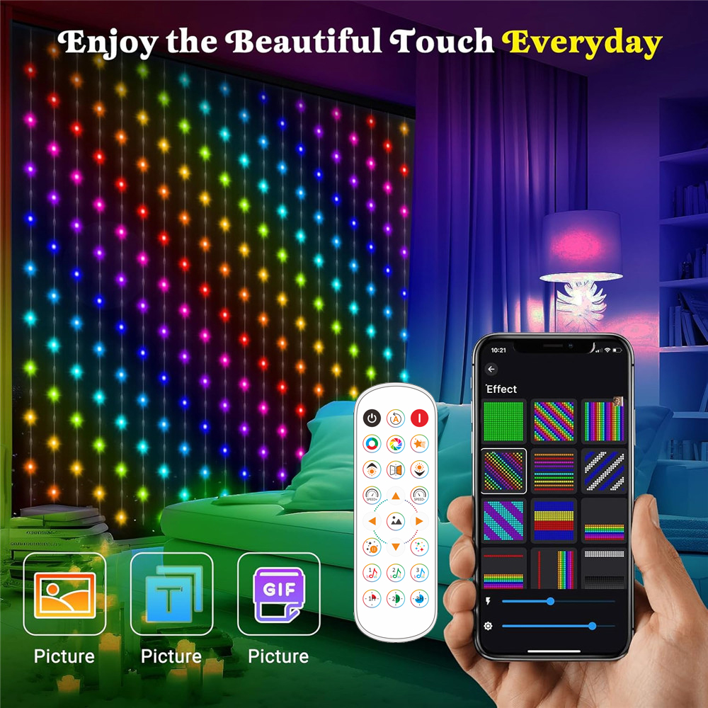 Outdoor Lighting Smart Controller - 1/2PCS 400LED Curtain Lights LED Smart
