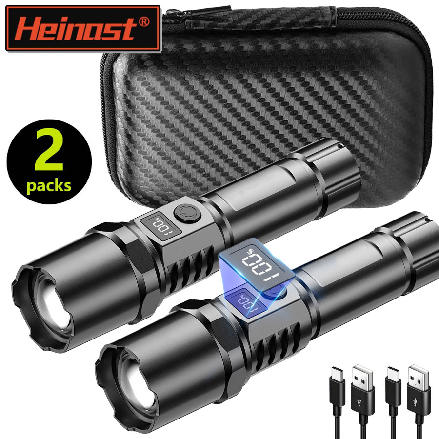Outdoor Lighting Beacon - High Power XHP100 Led Flashlight Rechargeable