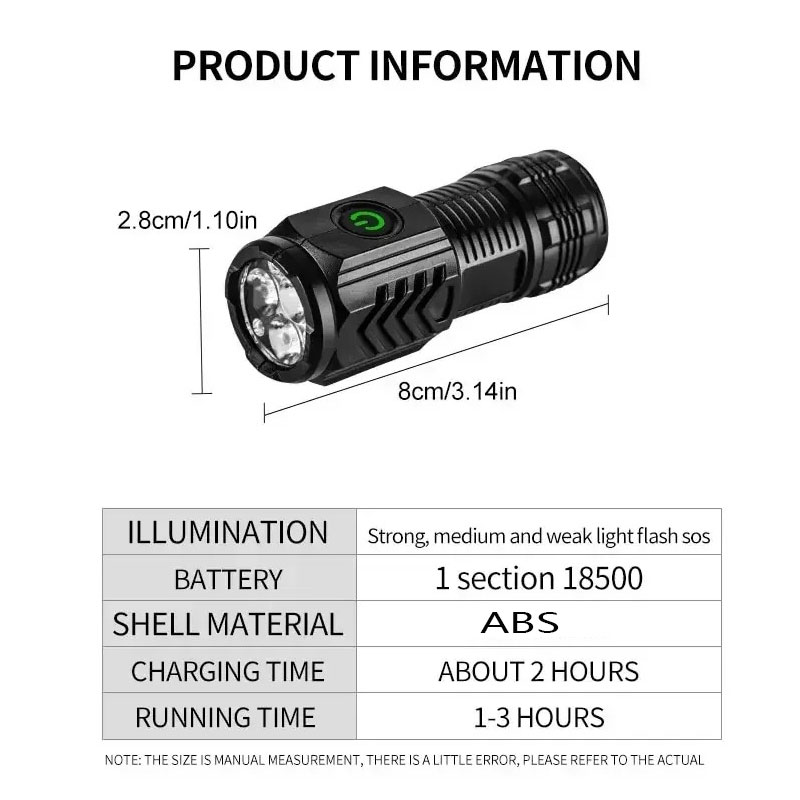 Mini 3 LED Flashlight With Pen - Outdoor Lighting Beacon のレビューと価格