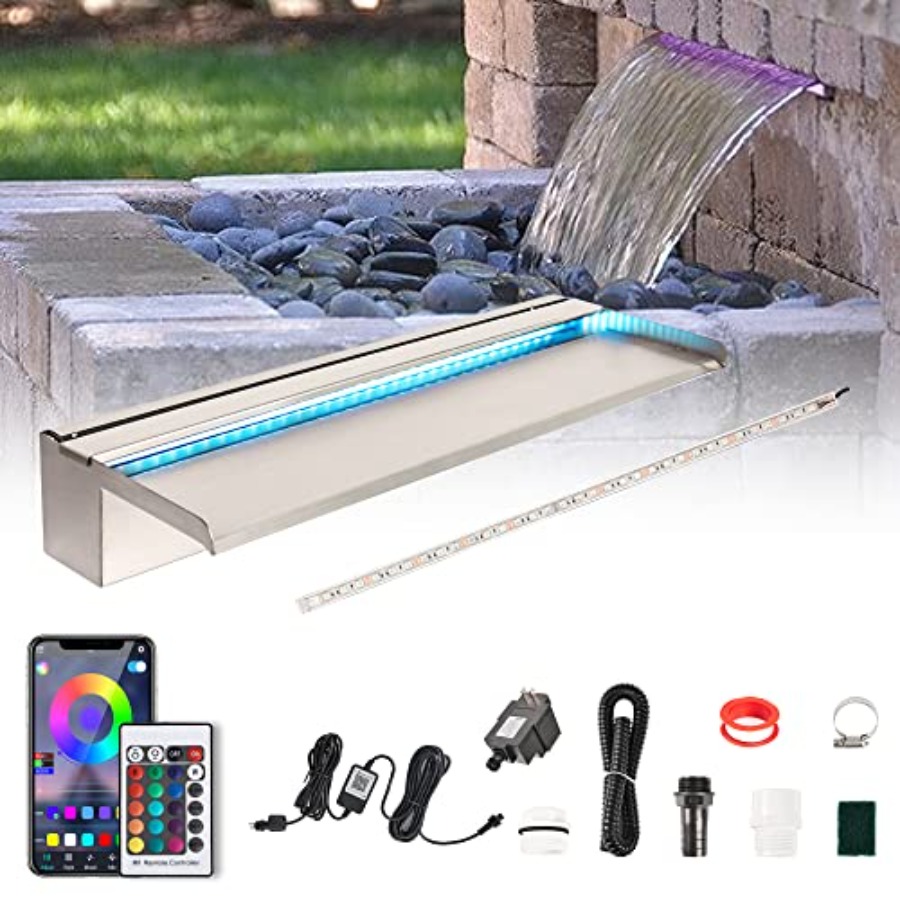 Outdoor pool waterfall spillwa - Outdoor Lighting Wall Mount のレビューと価格