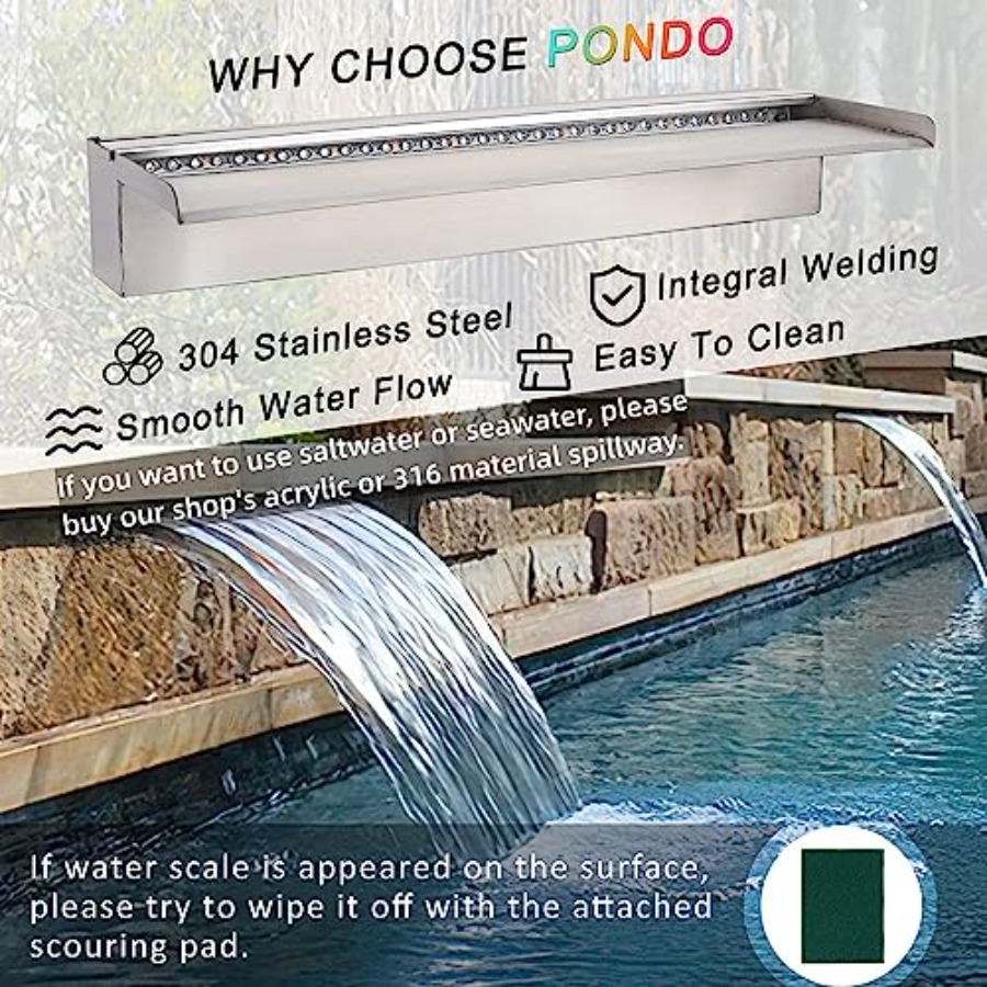 Outdoor pool waterfall spillwa - Outdoor Lighting Wall Mount のレビューと価格