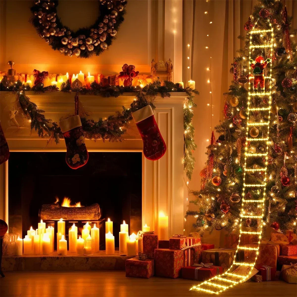 LED Ladder Light for Santa Cla - Xmas Outdoor Lighting Decorations のレビューと価格
