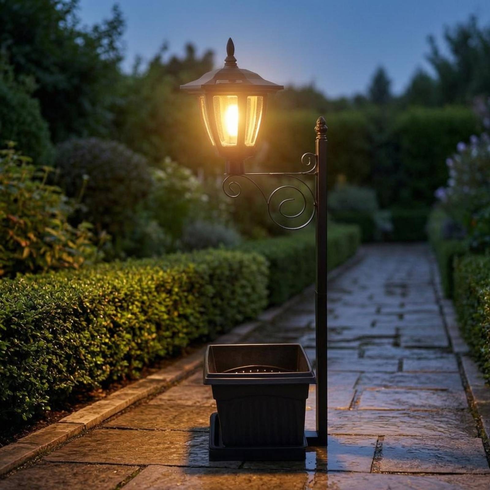 Solar Flower Pot Light Wrought - Outdoor Lighting Ground のレビューと価格