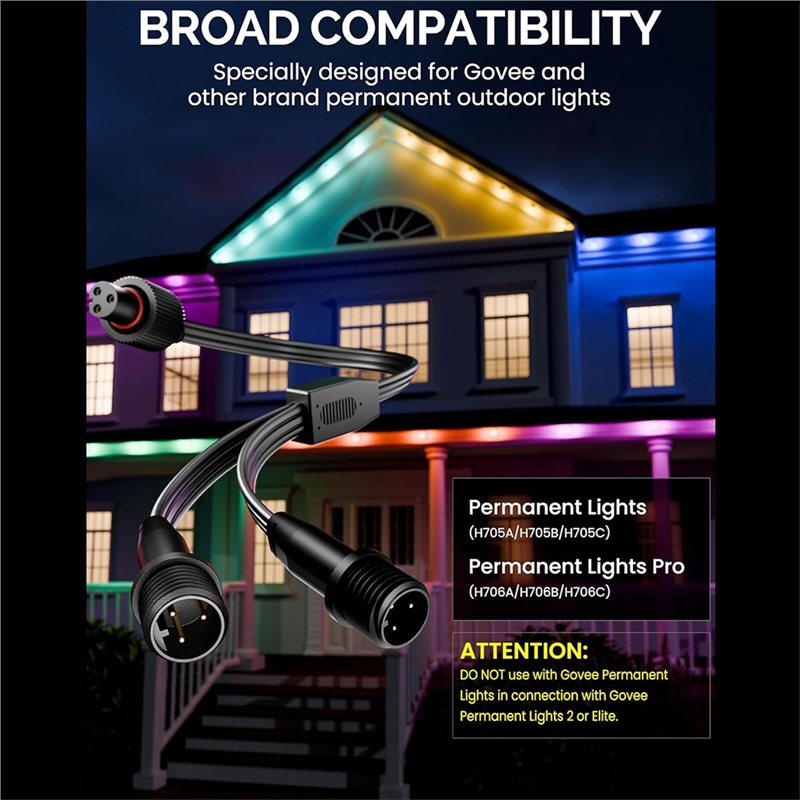 【NEWLY】2 Pack Y-Connector Spli - Outdoor Lighting Govee のレビューと価格