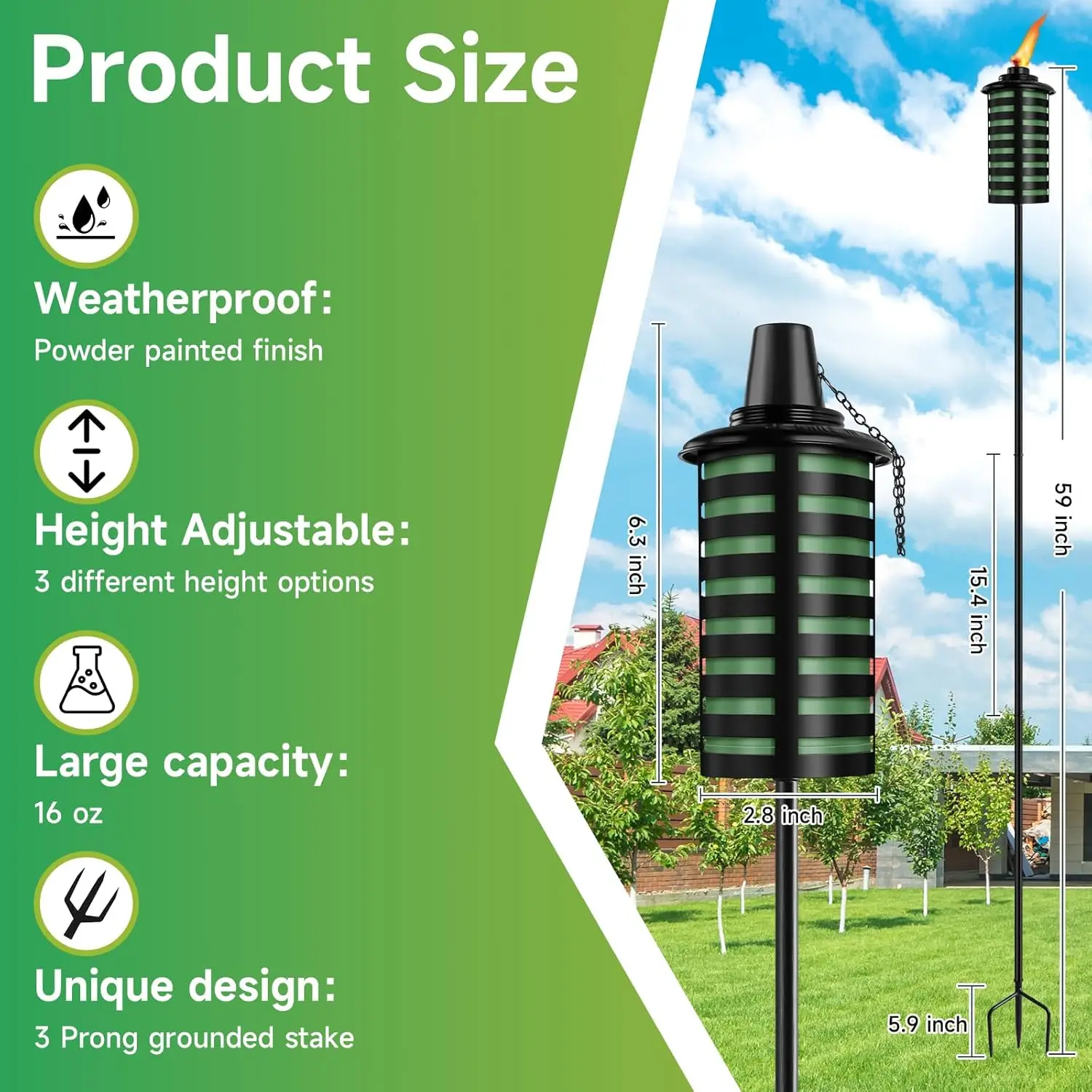 6 Pack Home Garden Torch, 16 O - Outdoor Lighting Ground のレビューと価格