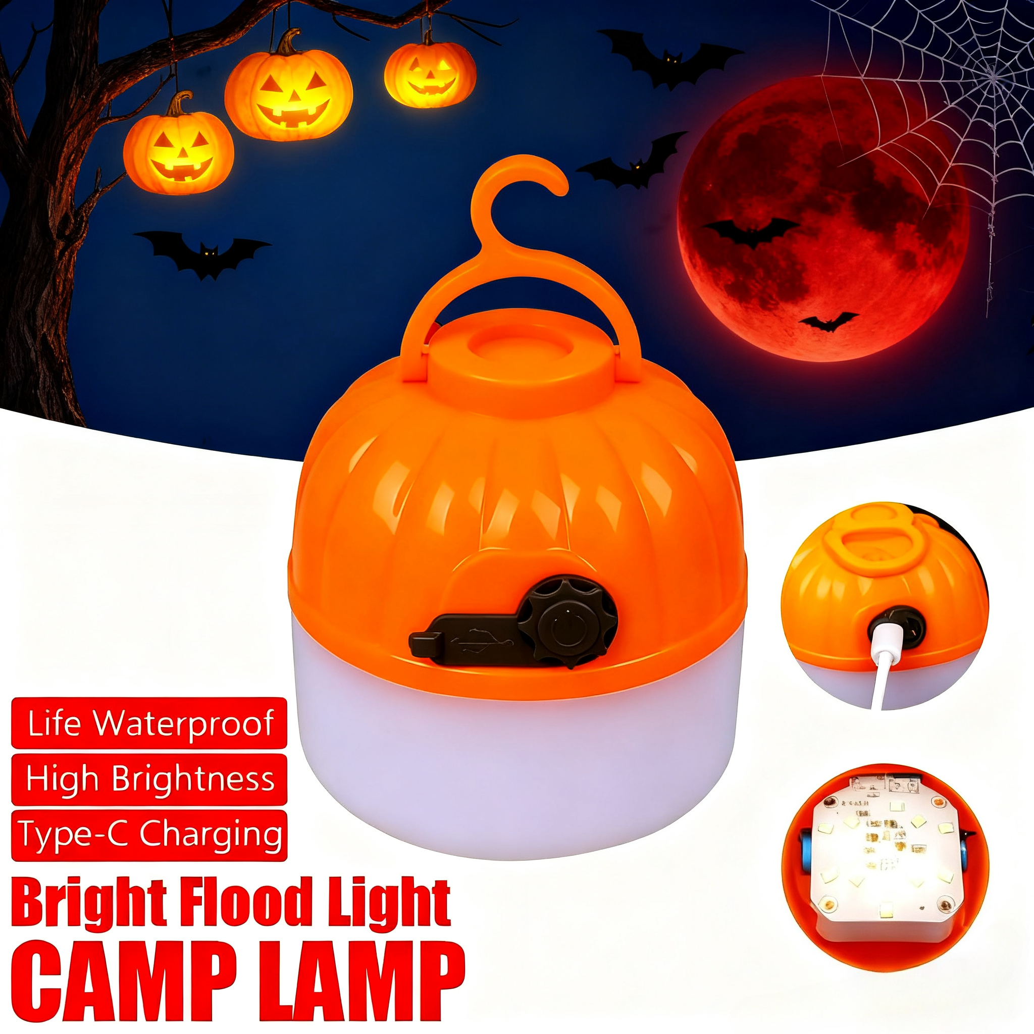 Mini Portable Halloween Pumpki - Led Flood Light のレビューと価格
