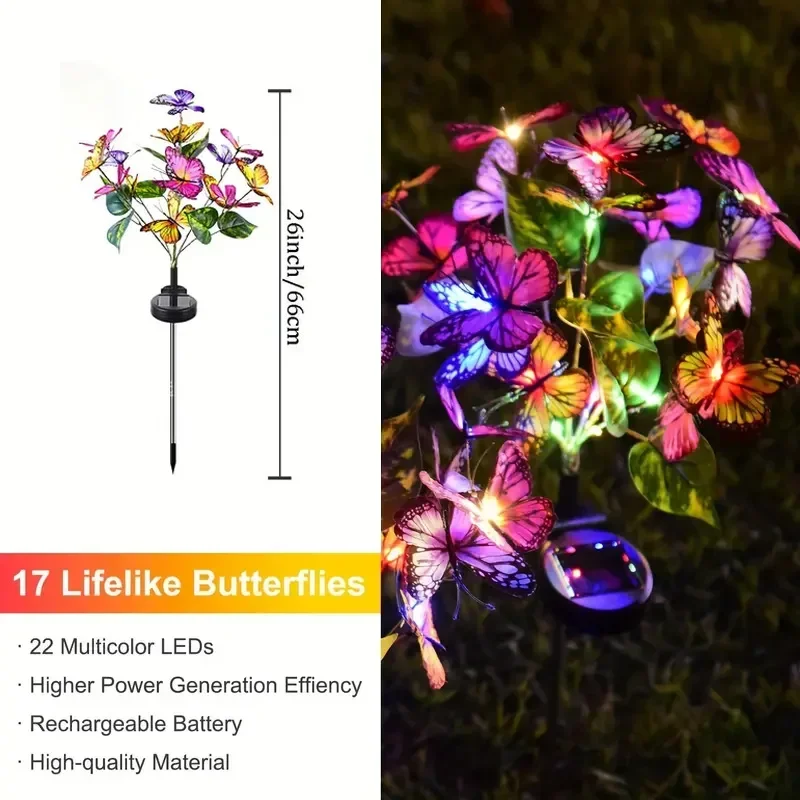 Solar LED Butterfly Garden Lig - Outdoor Lighting Led Fixtures のレビューと価格