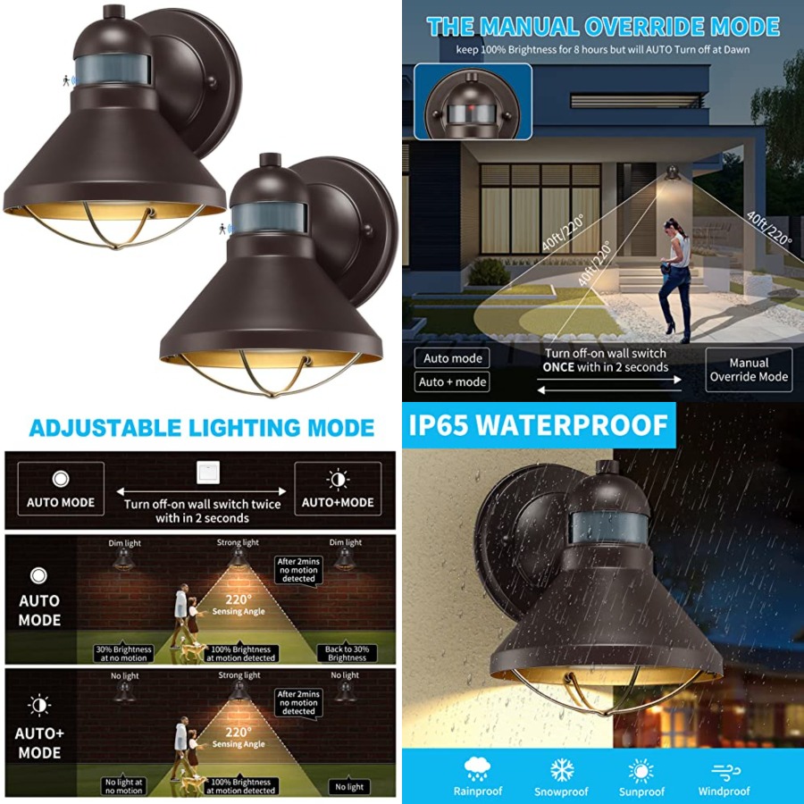 2 Pack Motion Sensor Outdoor L - Outdoor Lighting Led Fixtures のレビューと価格