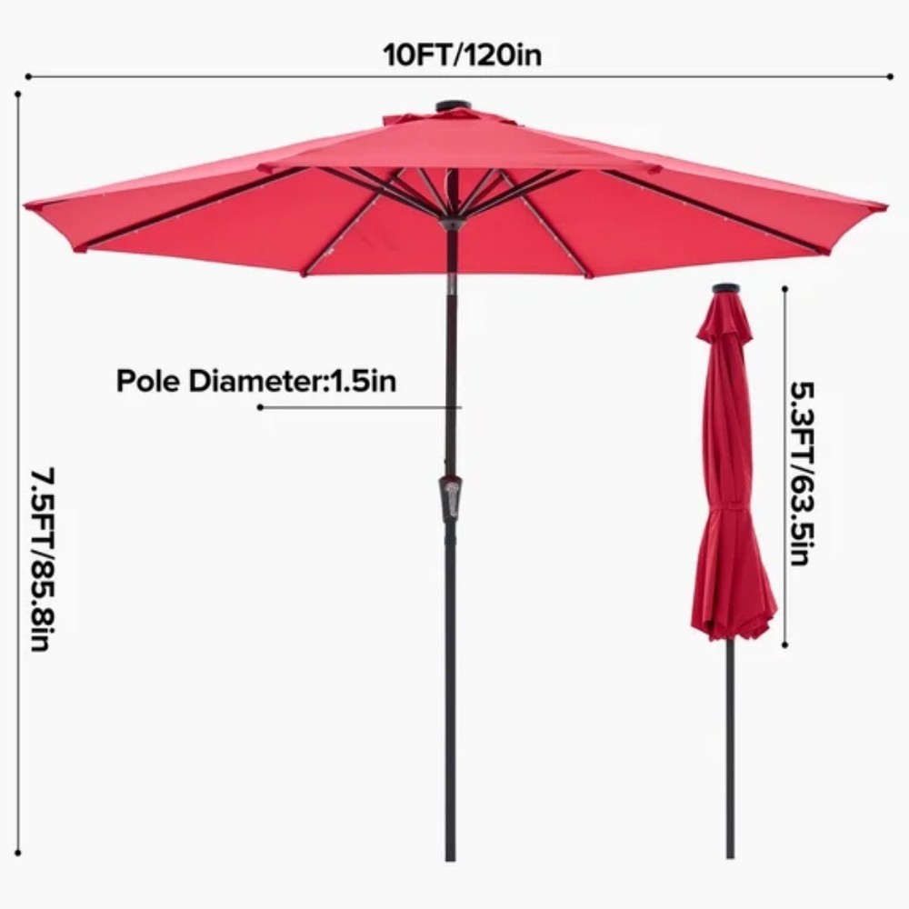 10 ft Patio Umbrella for Table - Outdoor Lighting Walmart のレビューと価格
