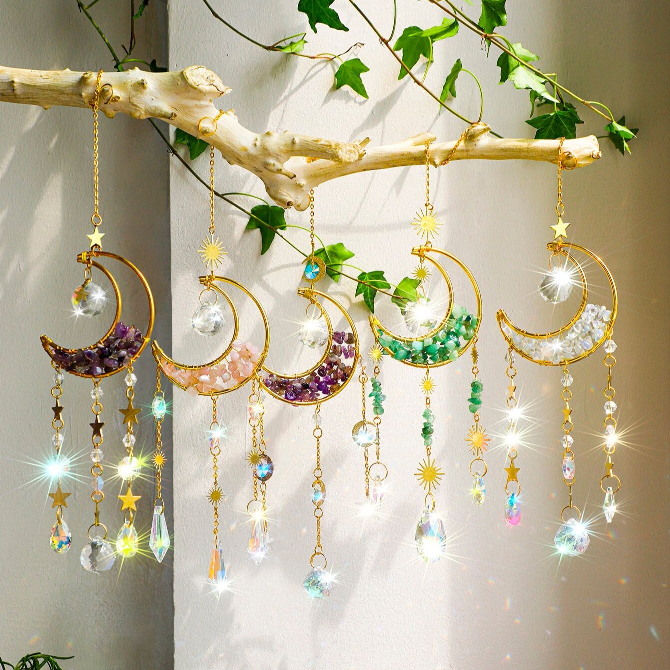 Crystal  Suncatcher Moon Ameth - Xmas Outdoor Lighting Decorations のレビューと価格