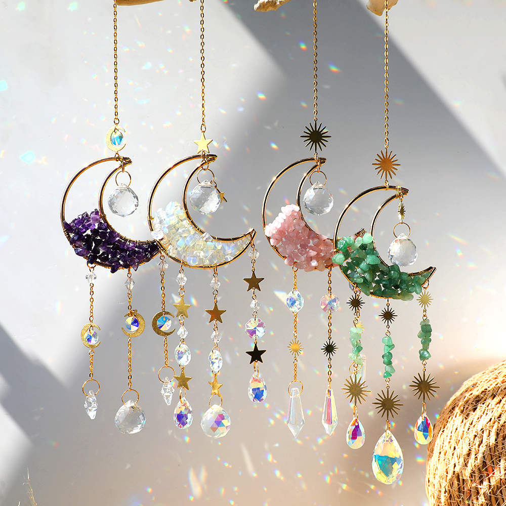 Crystal  Suncatcher Moon Ameth - Xmas Outdoor Lighting Decorations のレビューと価格