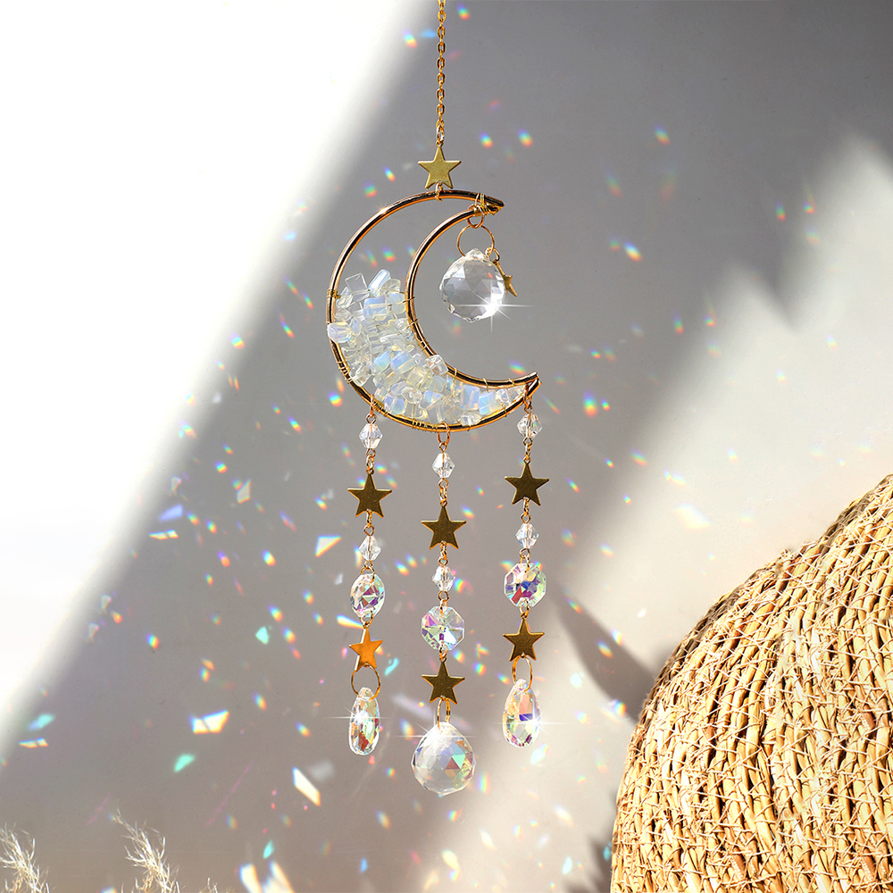 Crystal  Suncatcher Moon Ameth - Xmas Outdoor Lighting Decorations のレビューと価格