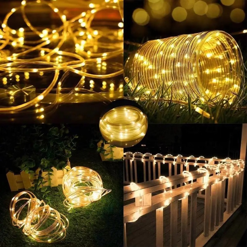 Solar Xmas Rope Light Outdoor  - Xmas Outdoor Lighting Decorations のレビューと価格