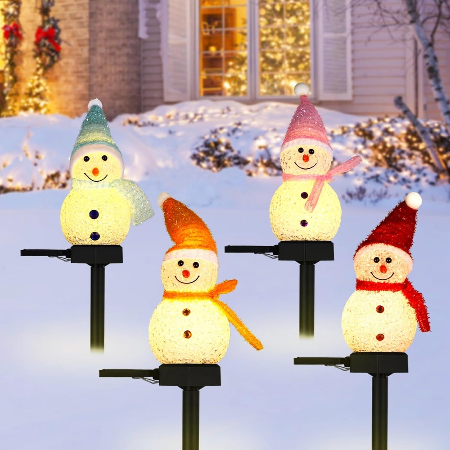 LED Snowman Solar Garden Light - Xmas Outdoor Lighting Decorations のレビューと価格