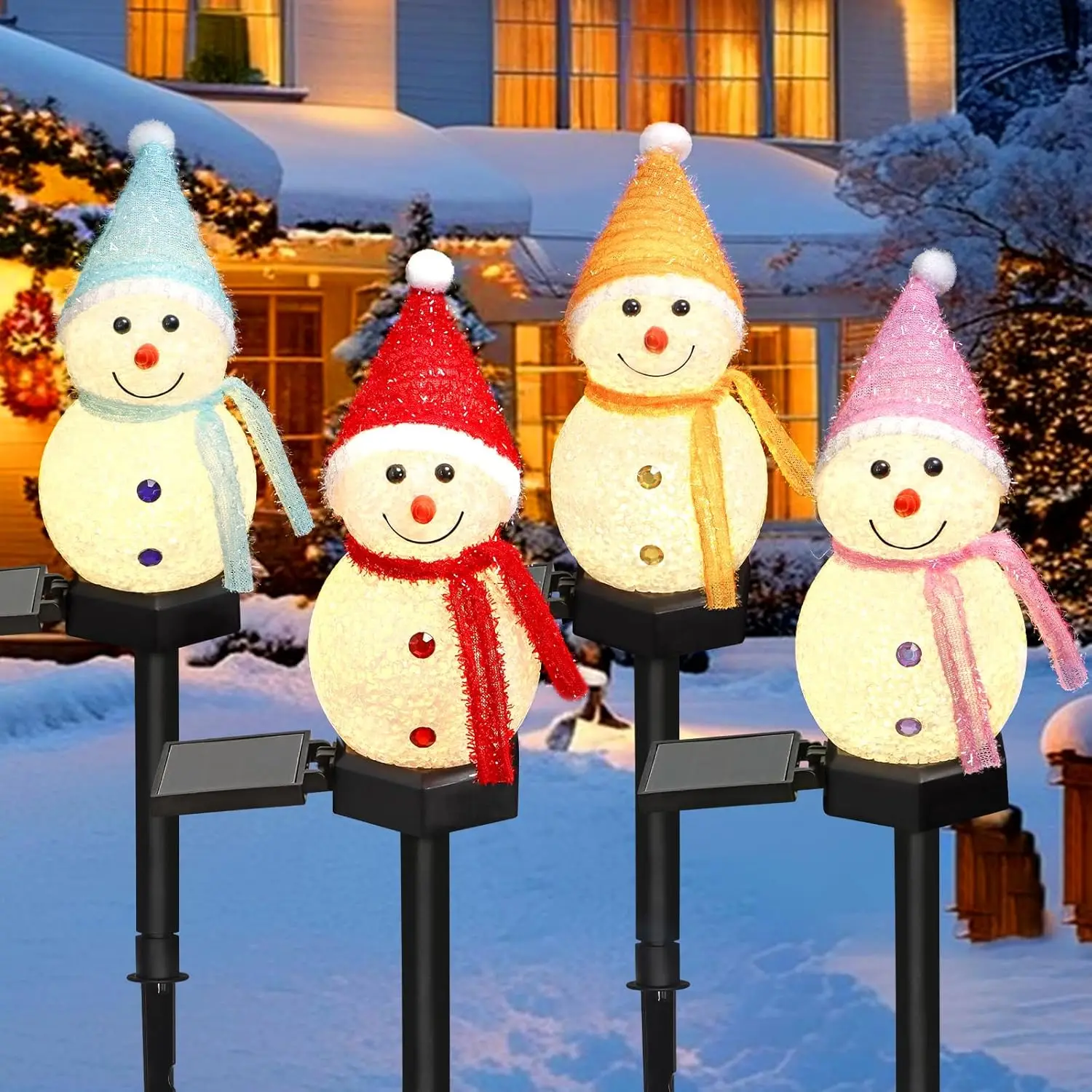 LED Snowman Solar Garden Light - Xmas Outdoor Lighting Decorations のレビューと価格