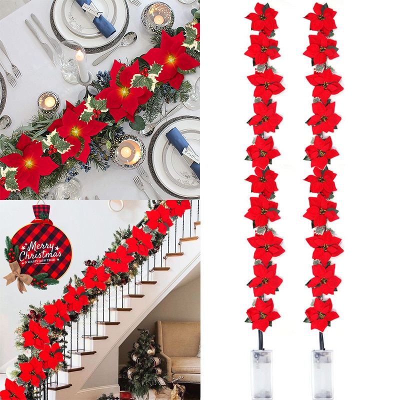2/3m Christmas Poinsettia Flow - Xmas Outdoor Lighting Decorations のレビューと価格