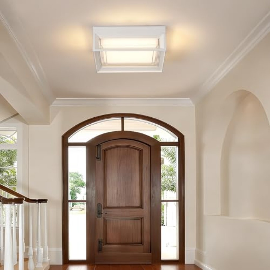 White Square Flush Mount Outdo - Outdoor Lighting Led Fixtures のレビューと価格