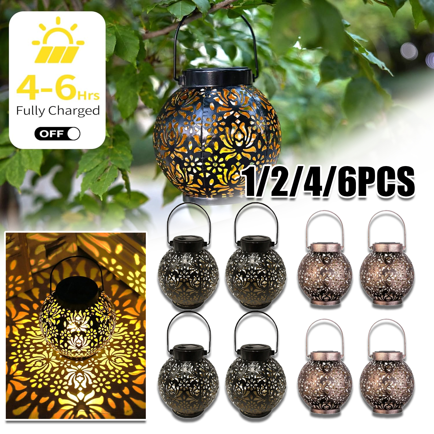 1-6PCS Moroccan Solar Lanterns - Outdoor Lighting Led Fixtures のレビューと価格