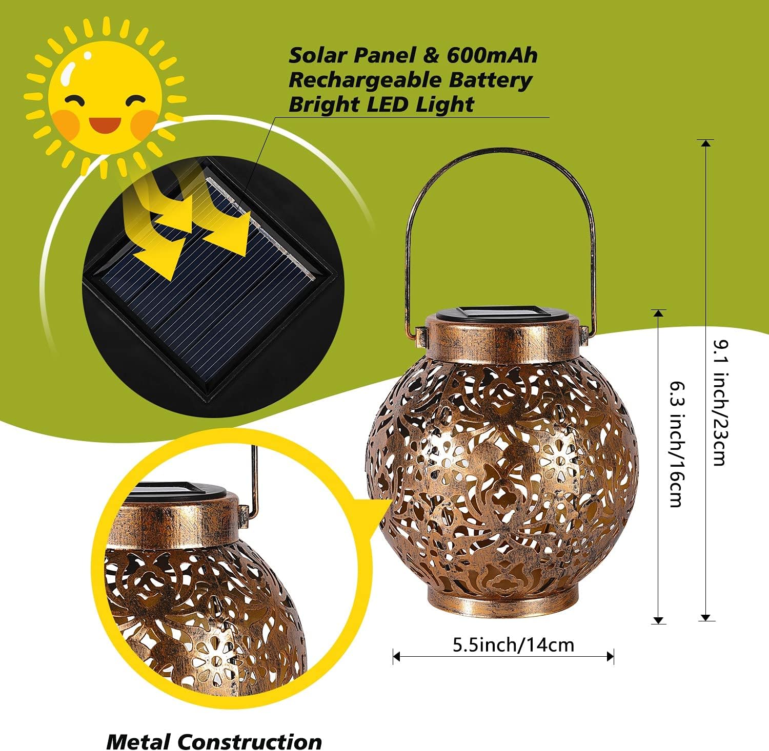 1-6PCS Moroccan Solar Lanterns - Outdoor Lighting Led Fixtures のレビューと価格