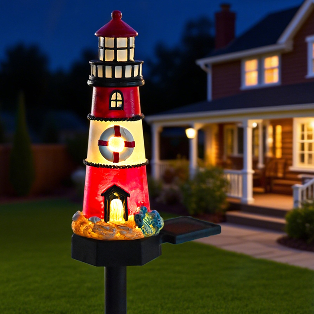 Solar Lighthouse Lights Waterp - Xmas Outdoor Lighting Decorations のレビューと価格