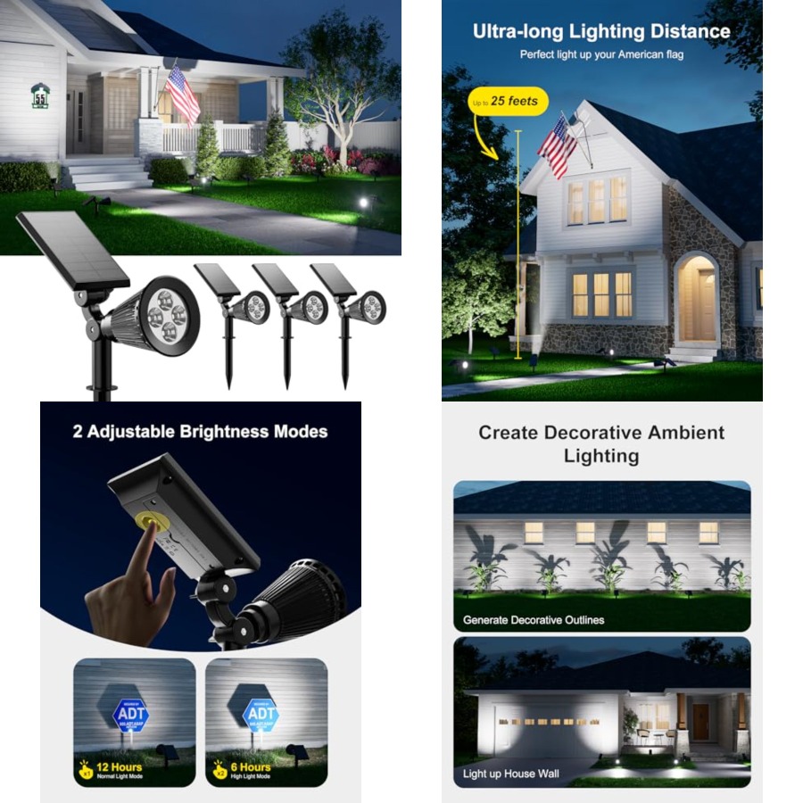 Solar Spotlights Outdoor Water - Led Flood Light のレビューと価格