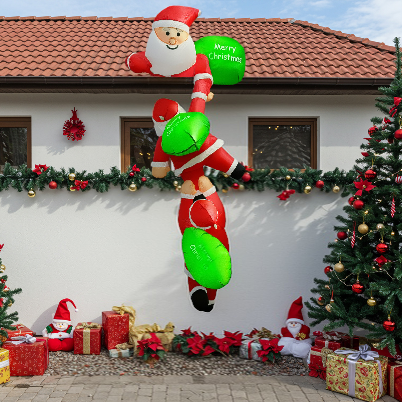 8FT Christmas Inflatable Outdo - Xmas Outdoor Lighting Decorations のレビューと価格