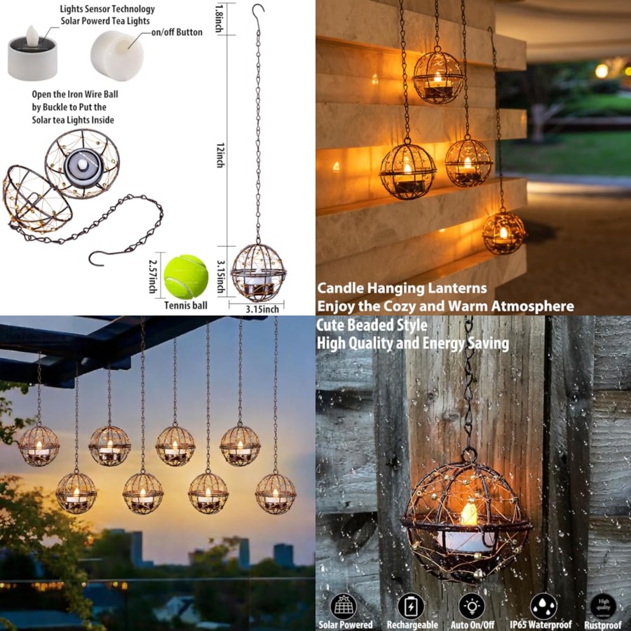 Outdoor Solar Hanging Lanterns - Outdoor Lighting Globes のレビューと価格
