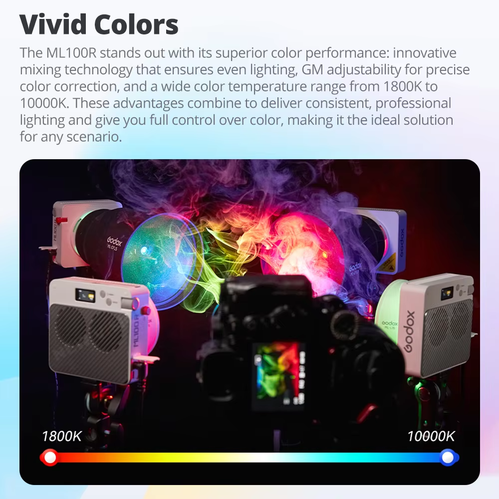 Godox Full Color LED Video Lig - Outdoor Lighting Kit Photography のレビューと価格