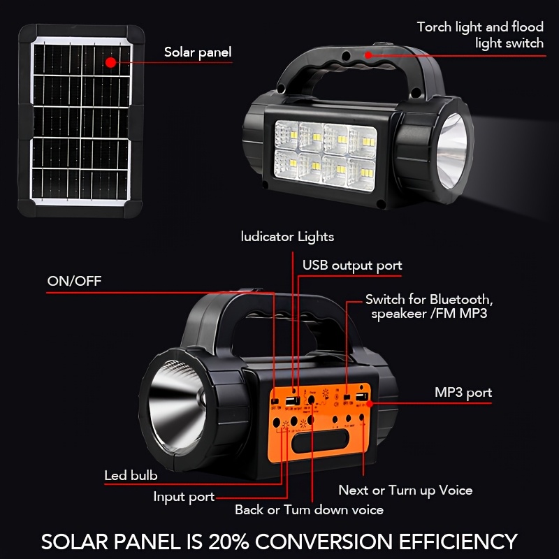 Solar Rechargeable Camping Lig - Led Flood Light のレビューと価格