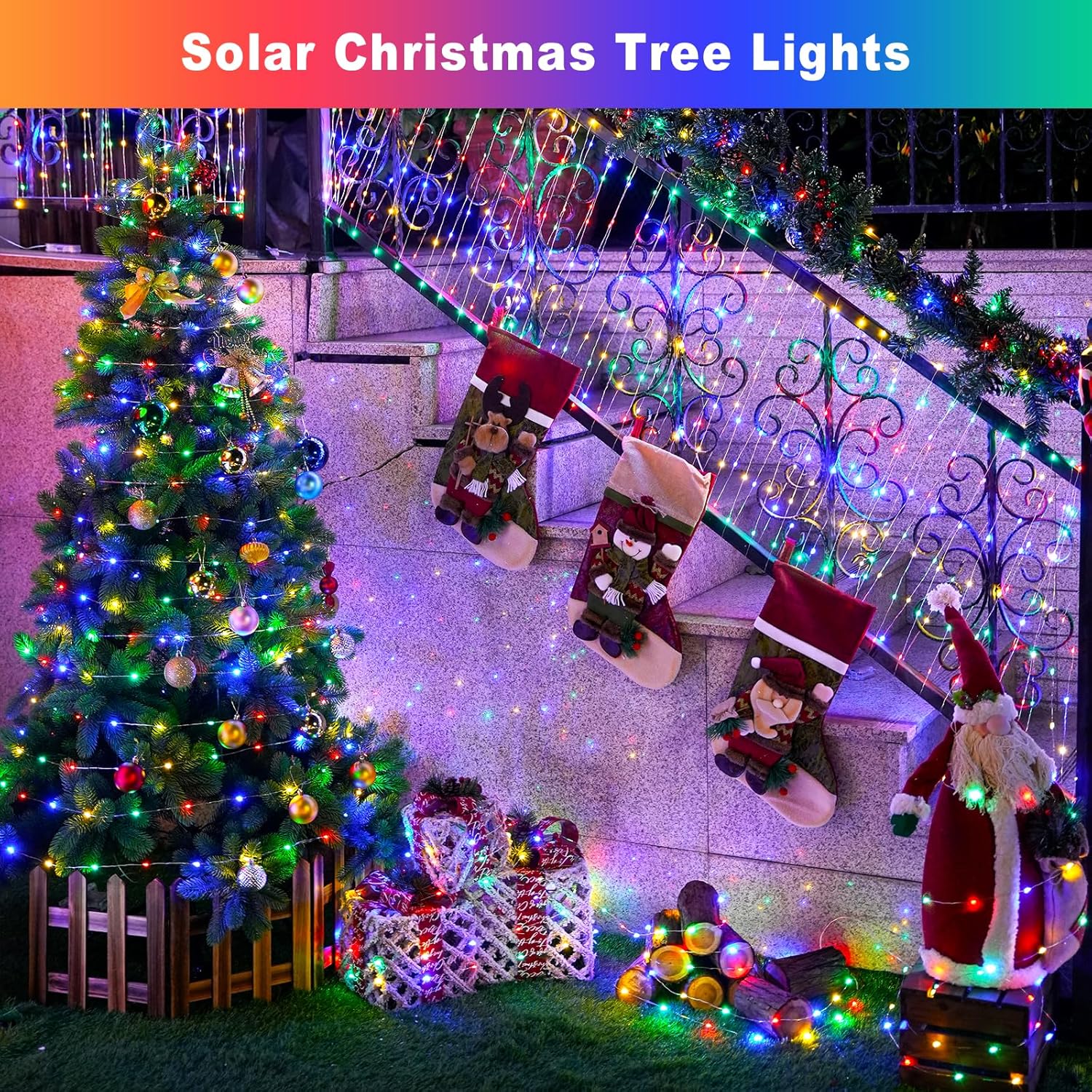 Christmas Outdoor Solar String - Xmas Outdoor Lighting Decorations のレビューと価格