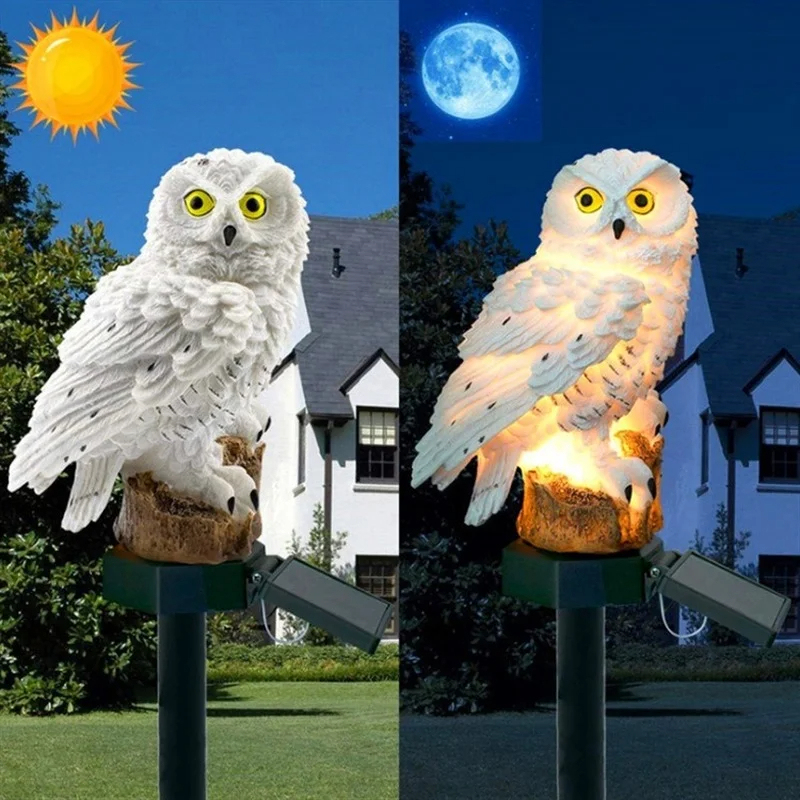 Solar Owl Statue Garden Light  - Outdoor Lighting Ground のレビューと価格
