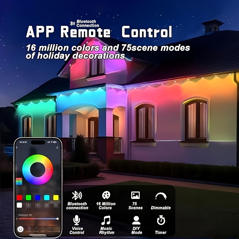 200FT Smart Outdoor Eaves ligh - Outdoor Lighting Smart Controller のレビューと価格