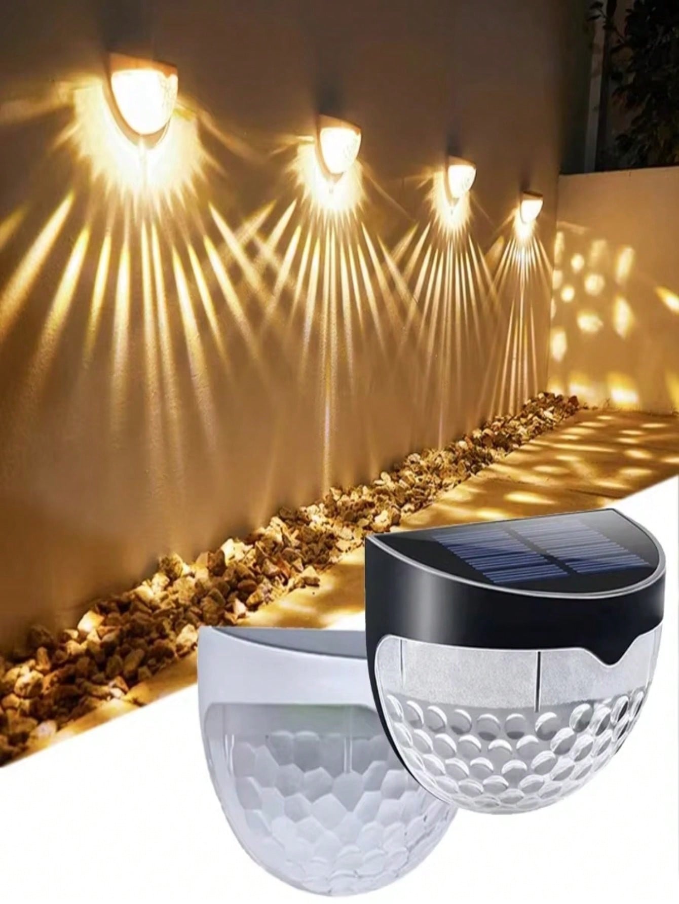 8Pcs Waterproof Solar LED Fenc - Outdoor Lighting Wall Mount のレビューと価格