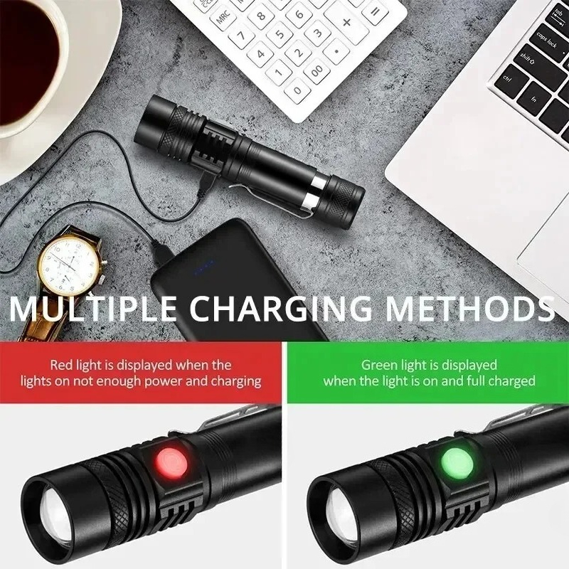 T6 LED Rechargeable Flashlight - Outdoor Lighting Beacon のレビューと価格