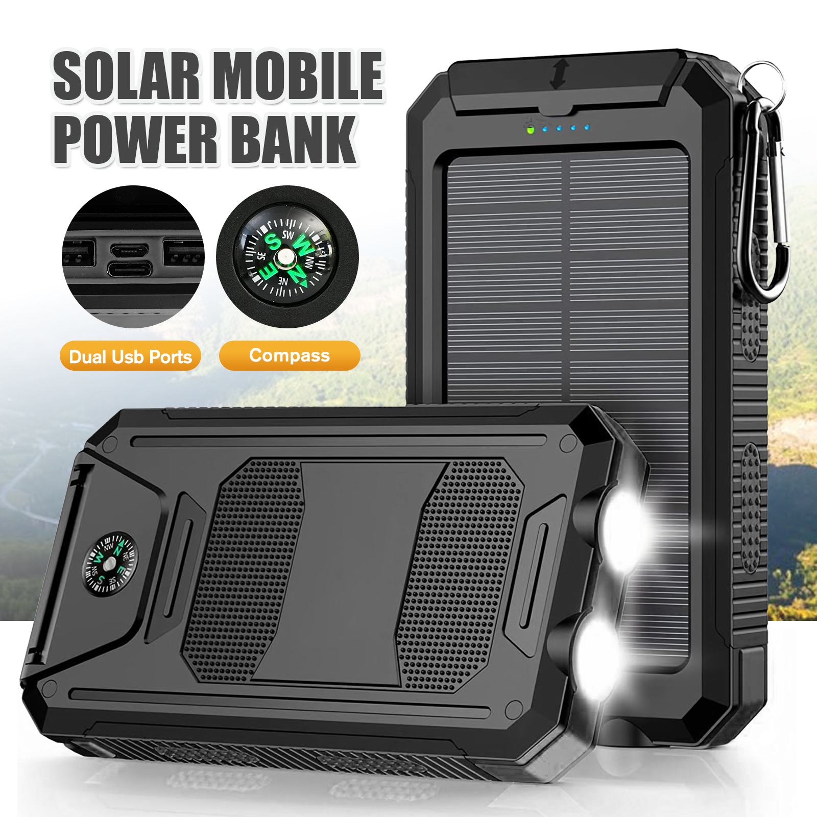 10000mAh Solar Power Bank Port - Outdoor Lighting Led Fixtures のレビューと価格