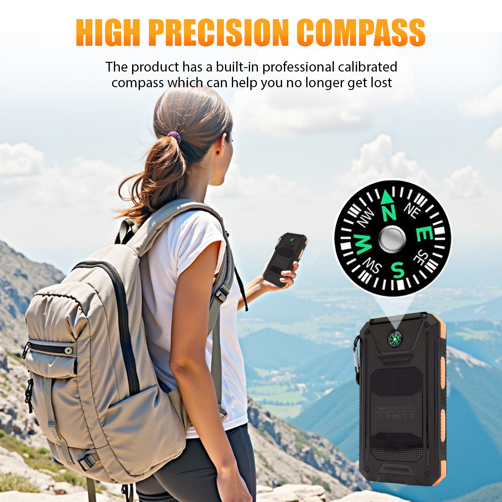 10000mAh Solar Power Bank Port - Outdoor Lighting Led Fixtures のレビューと価格