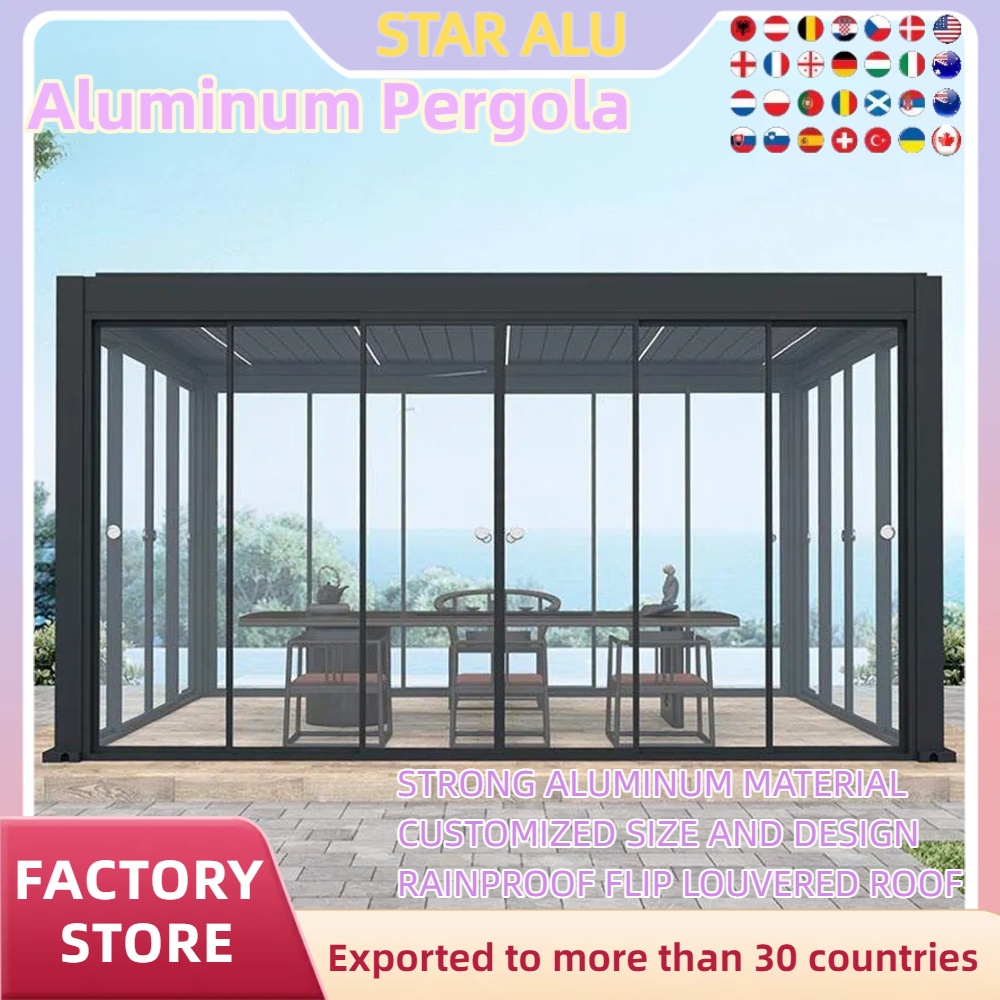 Aluminum Bioclimatic Pergola s - Outdoor Lighting Restaurant のレビューと価格