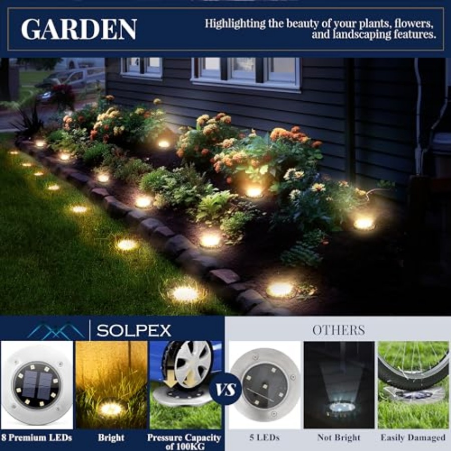 Solar Ground Lights Solar Ligh - Outdoor Lighting Ground のレビューと価格