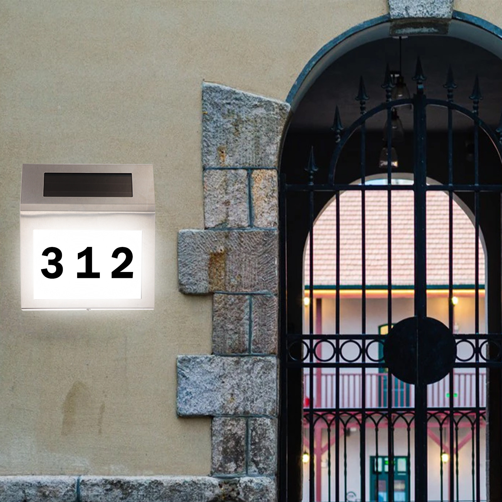Solar Lighted Address Sign Sta - Outdoor Lighting Wall Mount のレビューと価格